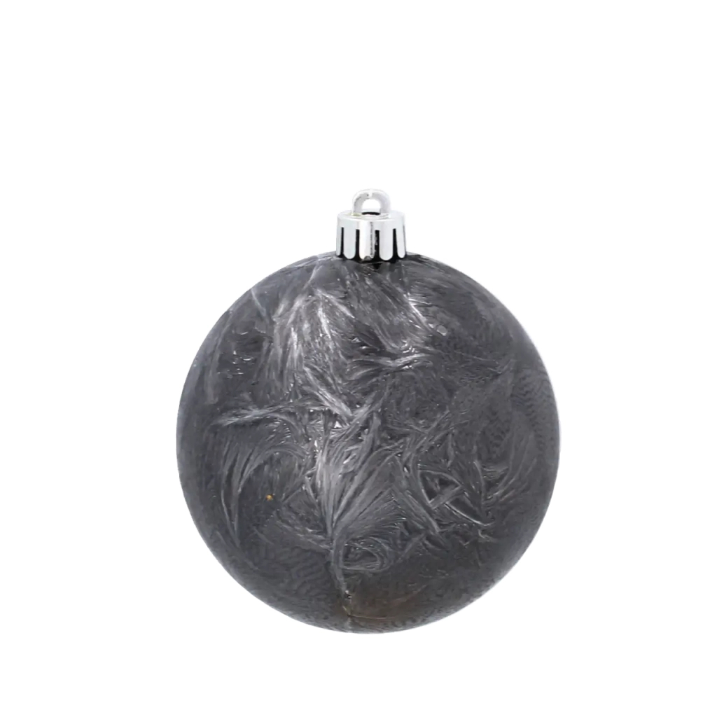Ялинкова іграшка Chomik пластикові кульки 9 шт, 8см, графіт з перламутром (5900779853041) - зображення 4