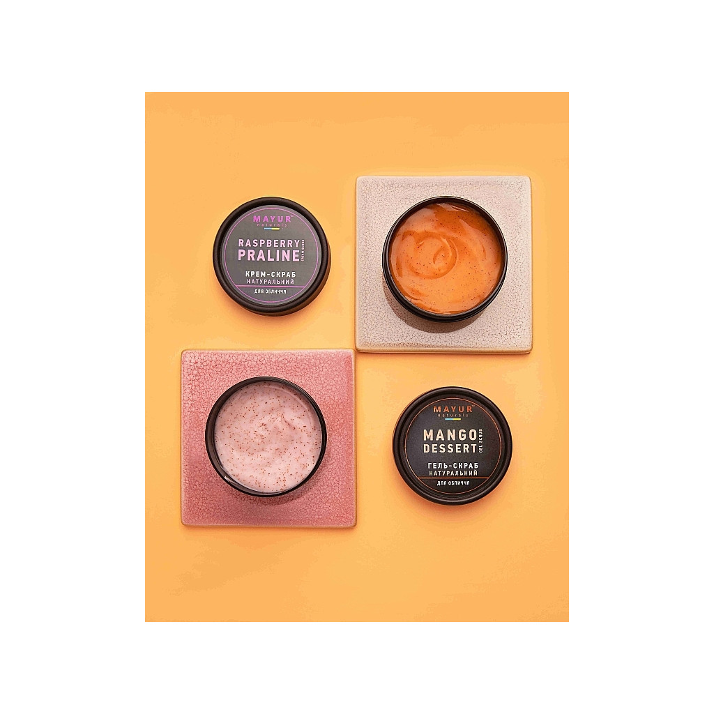Скраб для обличчя Mayur Raspberry Praline Cream Scrub Малинове праліне 50 мл (4820230953268) - изображение 2