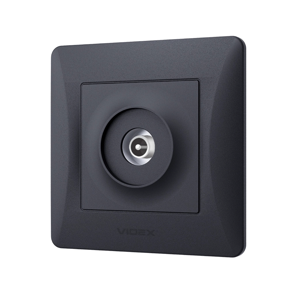 ТВ розетка Videx BINERA TV одинарна телевізійна чорні (VF-BNSK1TVME-BG) - зображення 1