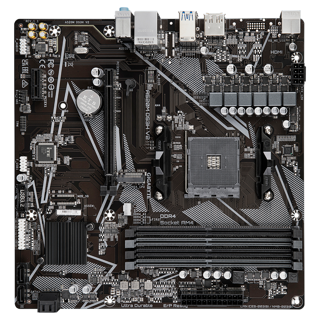 Материнська плата GIGABYTE A520M DS3H V2 - зображення 4