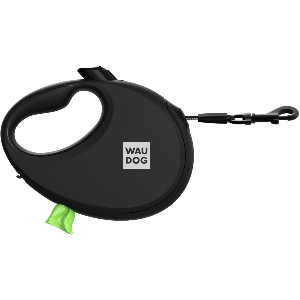 Повідець для собак WAUDOG R-leash з контейнером для пакетів L до 40 кг 5 м чорний (26291) - зображення 2