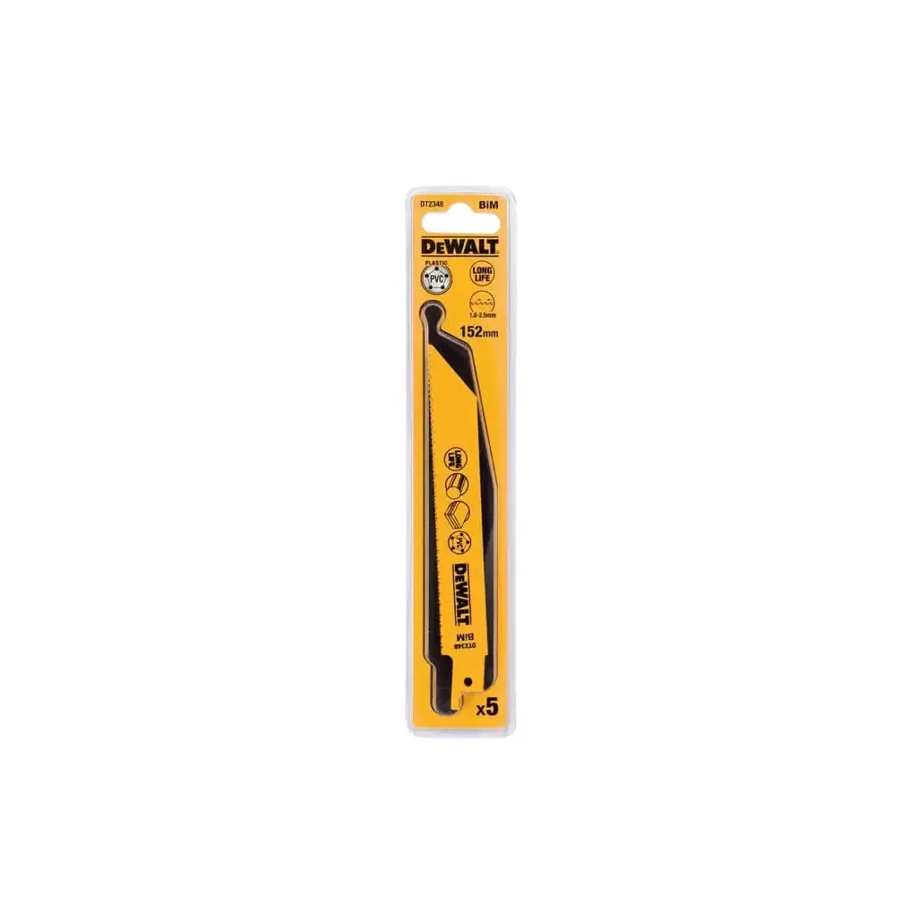 Полотно DeWALT для шабельних пилок, універсальне, 152 мм, 10-14 TPI, 5 шт (DT2348) - изображение 1