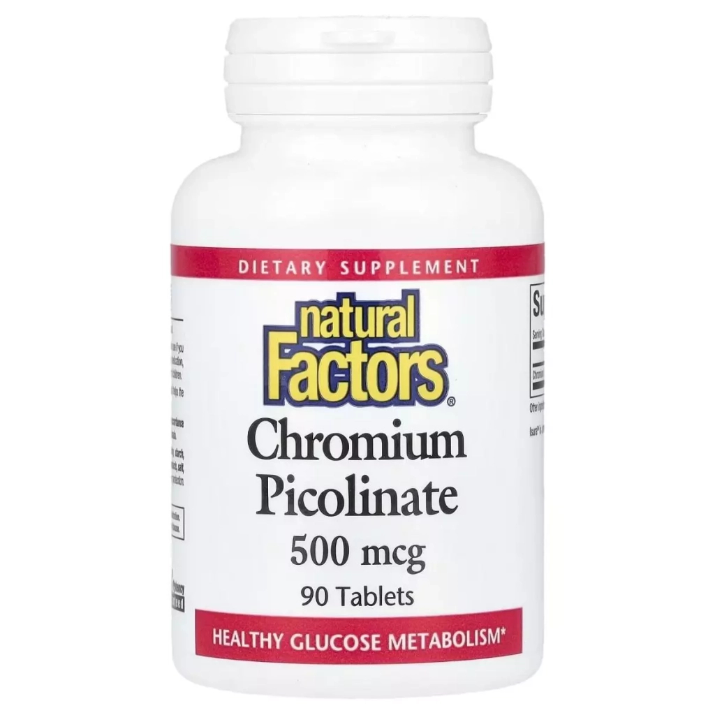 Вітамінно-мінеральний комплекс Natural Factors Хром Піколінат, 500 мкг, Chromium Picolinate, 90 таблеток (NFS-01637) - зображення 1
