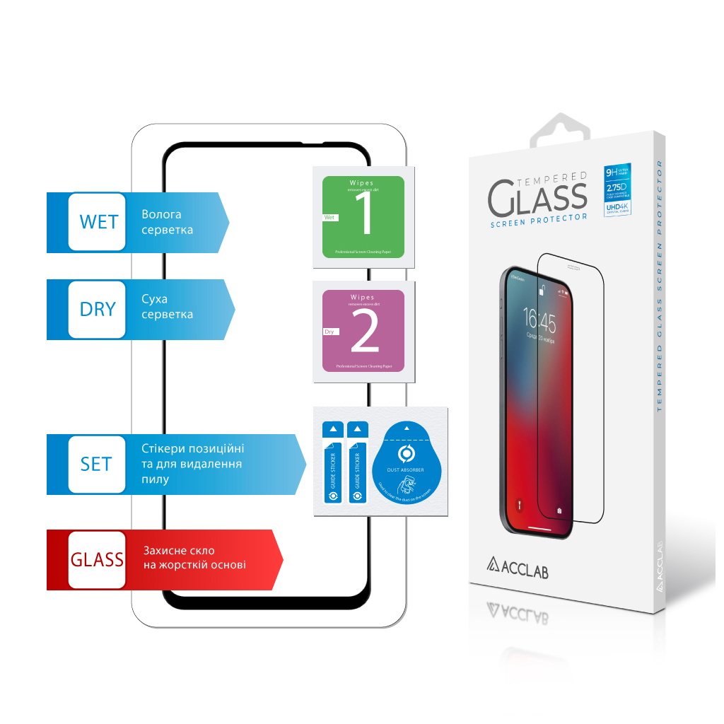Скло захисне ACCLAB Full Glue Oppo A3x Black (1283126598890) - зображення 7