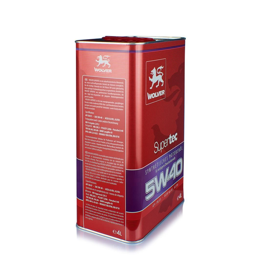 Моторна олива Wolver Supertec 5W-40 4л (4260360940019) - изображение 3