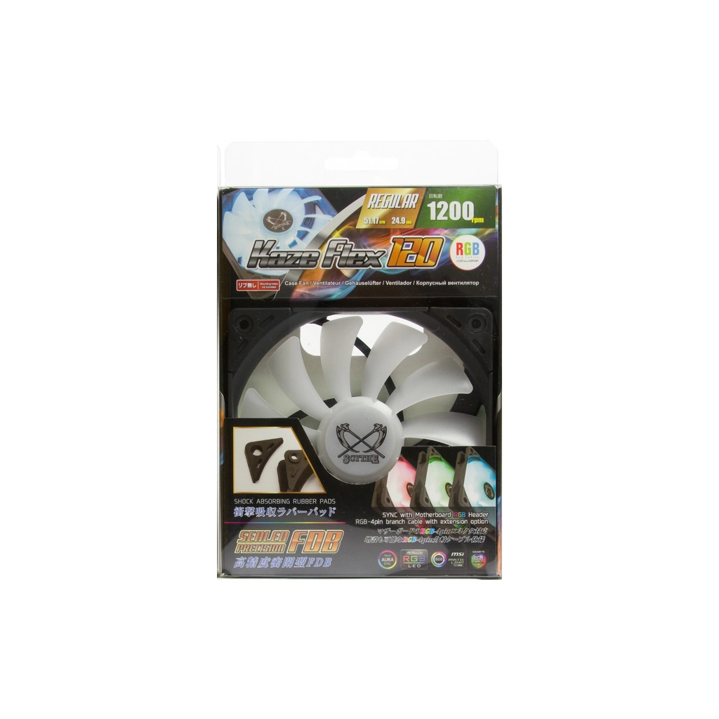 Кулер до корпусу Scythe Kaze Flex 120 RGB Fan (SU1225FD12MR-RH) - зображення 10