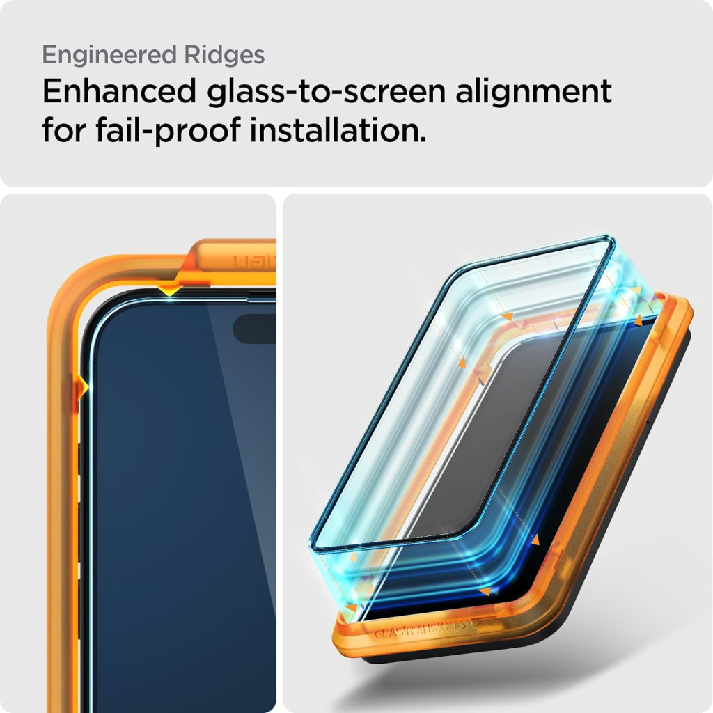 Скло захисне Spigen Apple iPhone 15 Plus Glas.tR AlignMaster FC Black (2P) (AGL06886) - зображення 9