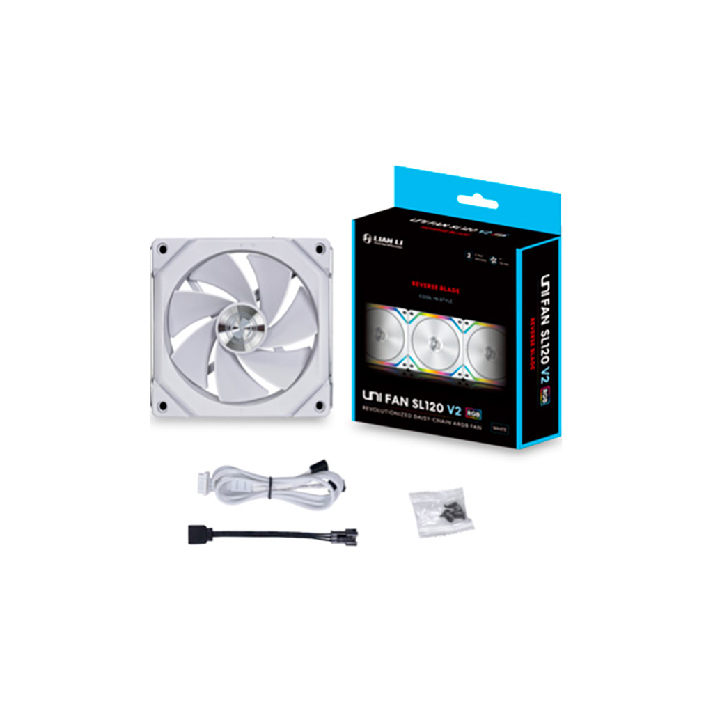 Кулер до корпусу Lian Li SL V2 Reverse, 120mm, Single, White (G99.12RSLV21W.00) - изображение 4
