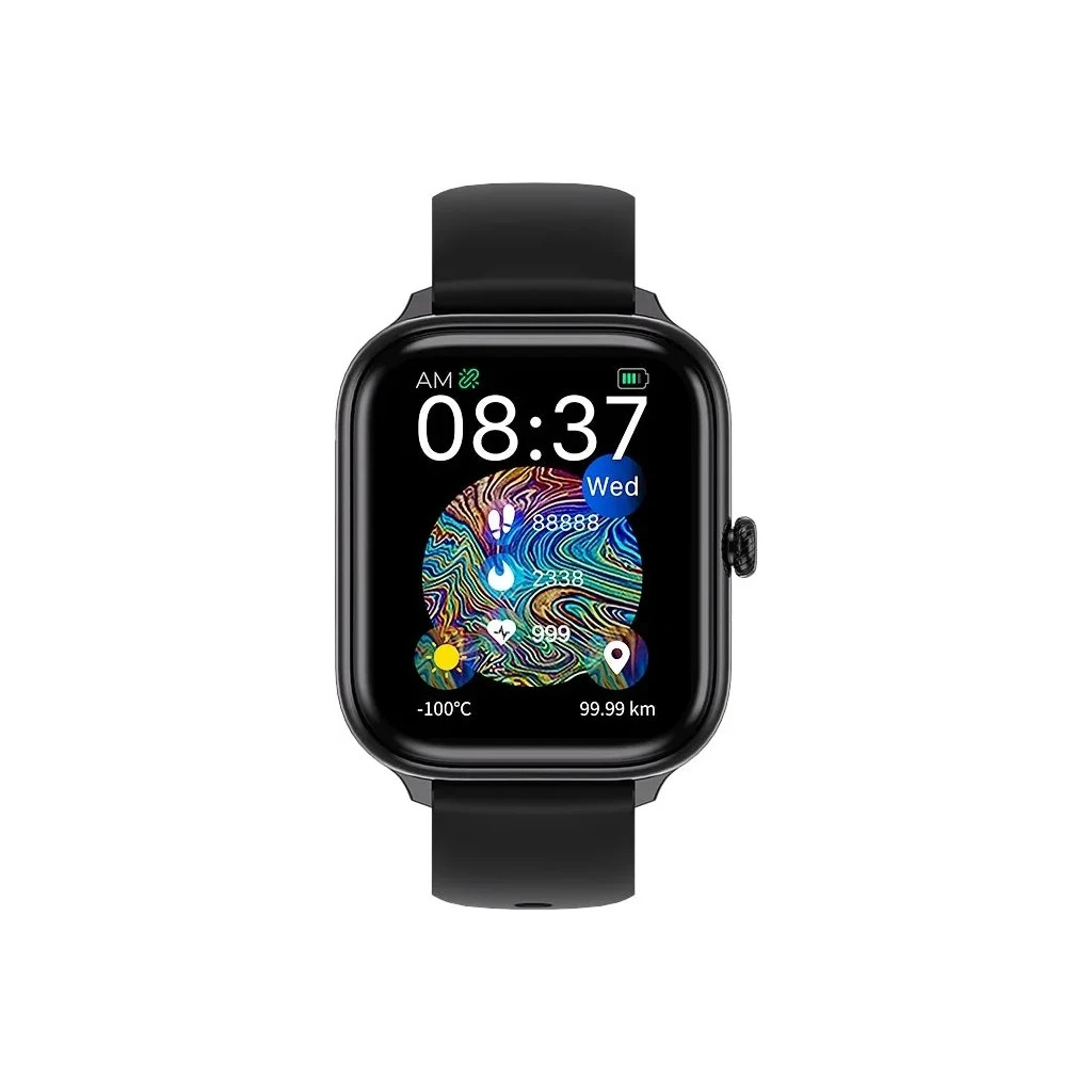 Смарт-годинник iMiki ST1 Black Silicone Strap - зображення 2