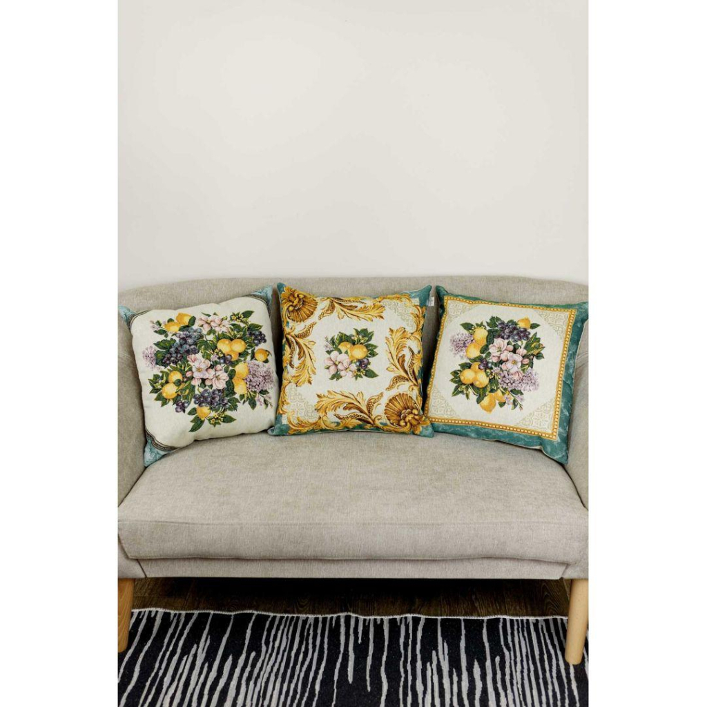 Подушка Прованс гобеленова декоративна Verna Verna Фрукти з вензелями 45х45 см (030037) - зображення 3