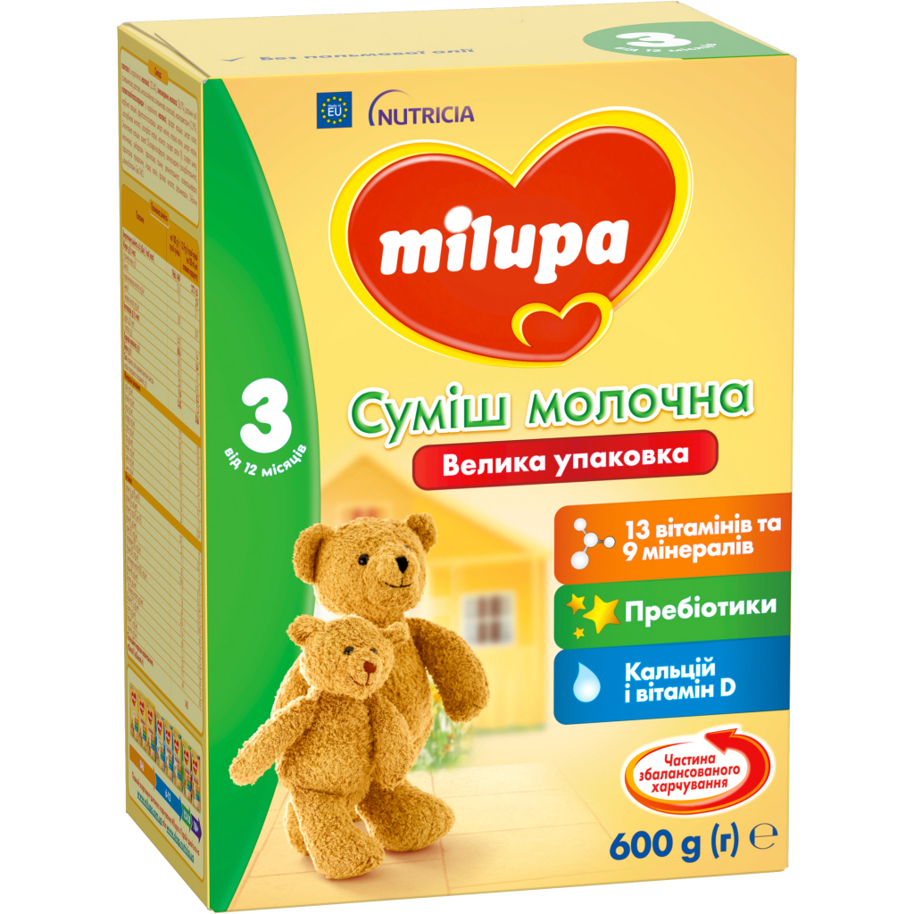Дитяча суміш Milupa 3 Дитяче молочко 600 гр (5900852025532) - зображення 2
