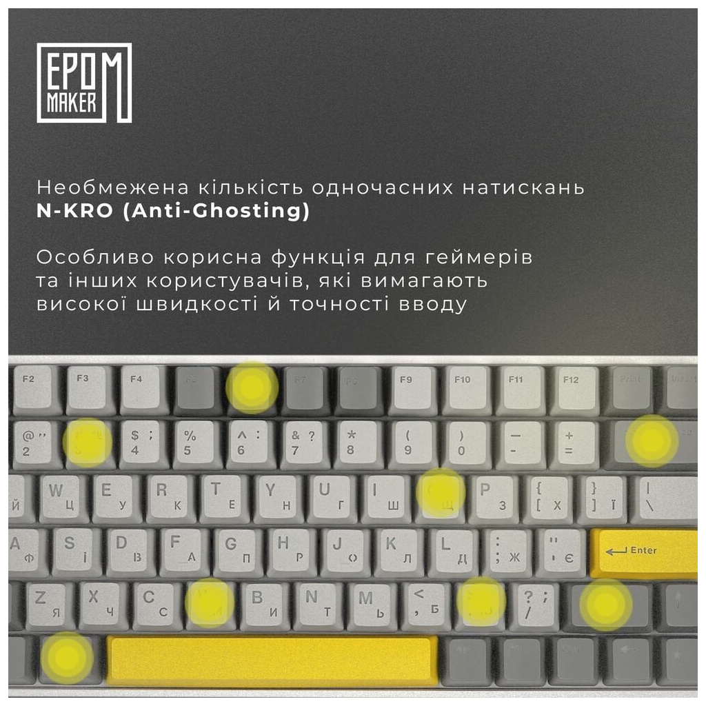 Клавіатура Epomaker EP84 Plus 75 Wisteria Linear Switch Hot-Swap RGB Wireless/Bluetooth/USB UA White (EP84-W-WL) - зображення 9