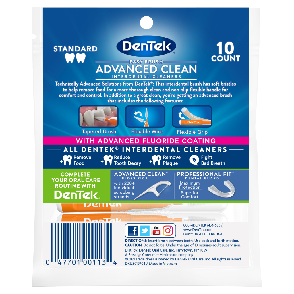 Щітки для міжзубних проміжків DenTek Зручне очищення для Стандартних проміжків 10 шт. (047701001134) - изображение 2