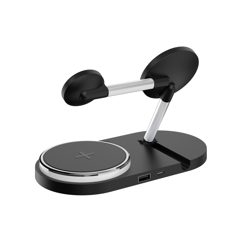 Зарядний пристрій Armorstandart Wireless Charging H102 3 in 1 Magnetic Black (ARM78103) - зображення 2