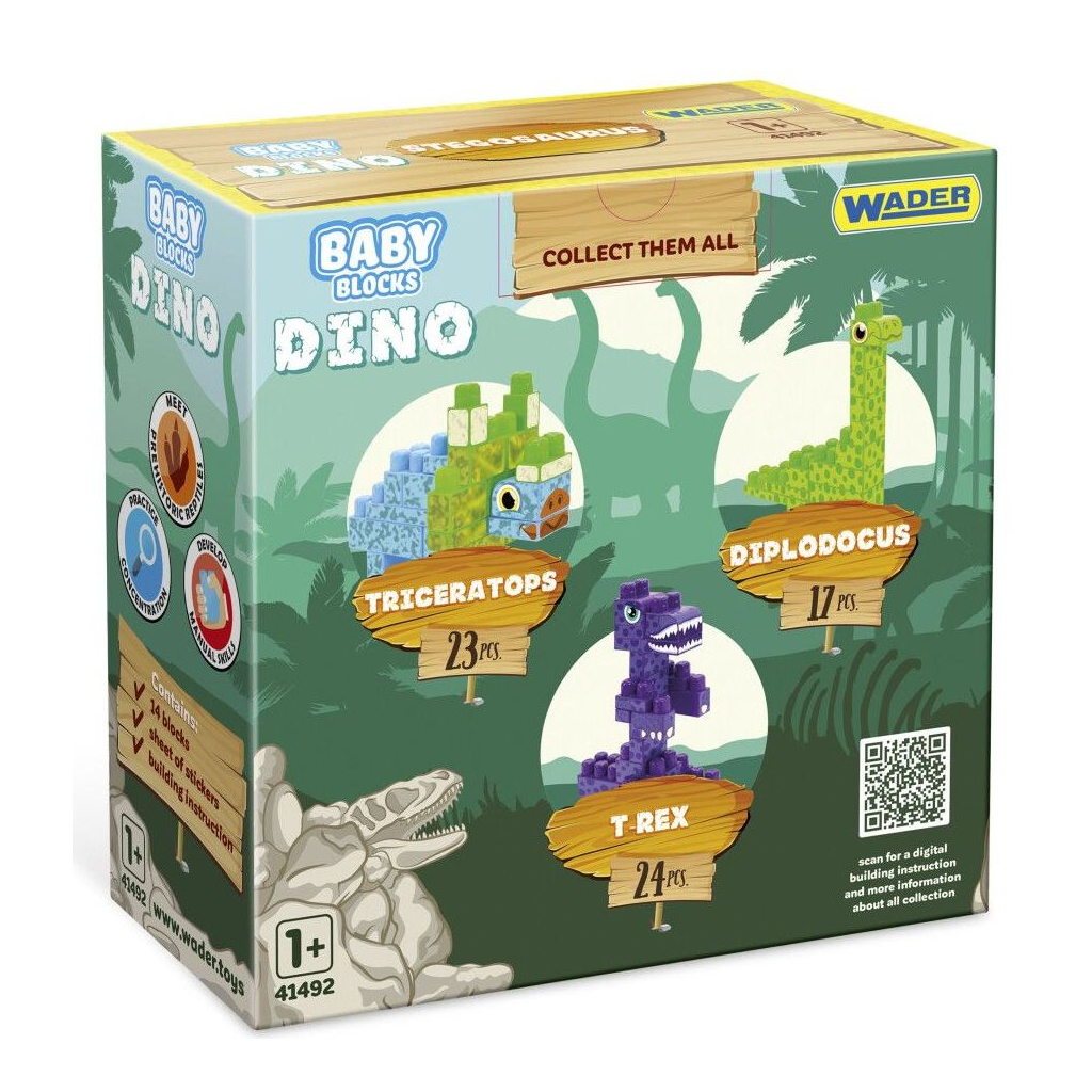 Конструктор Wader Baby Blocks Діно - диплодок (41493) - зображення 3