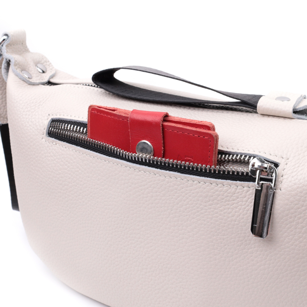 Сумка Vintage Жіноча через плече з натуральної шкіри Біла (22616) - зображення 9