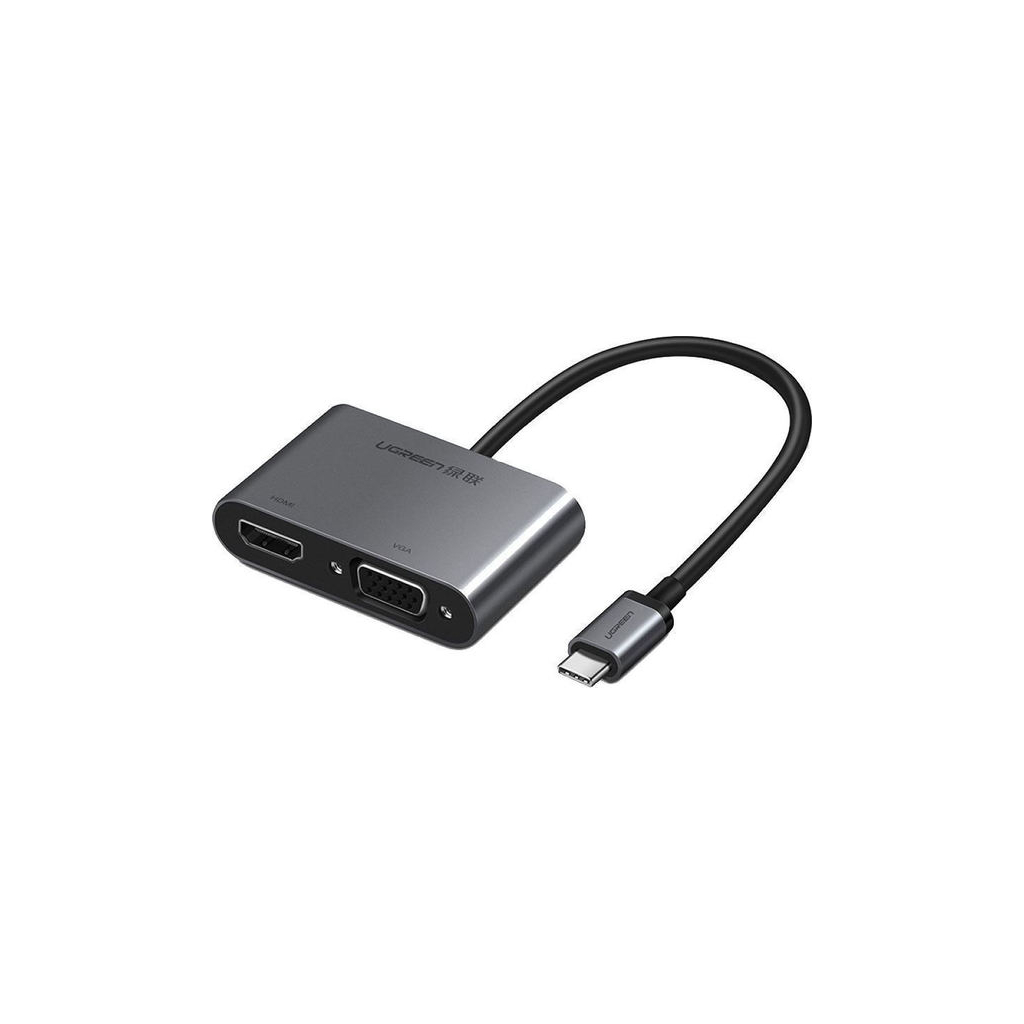 Концентратор Ugreen Type-C M to HDMI+VGA Adapter with PD CM162 (Silver) (50505) - зображення 1