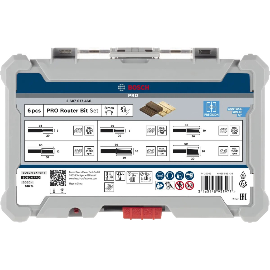 Набір фрез Bosch Professional пазових, 8мм, 6шт (2.607.017.466) - зображення 4