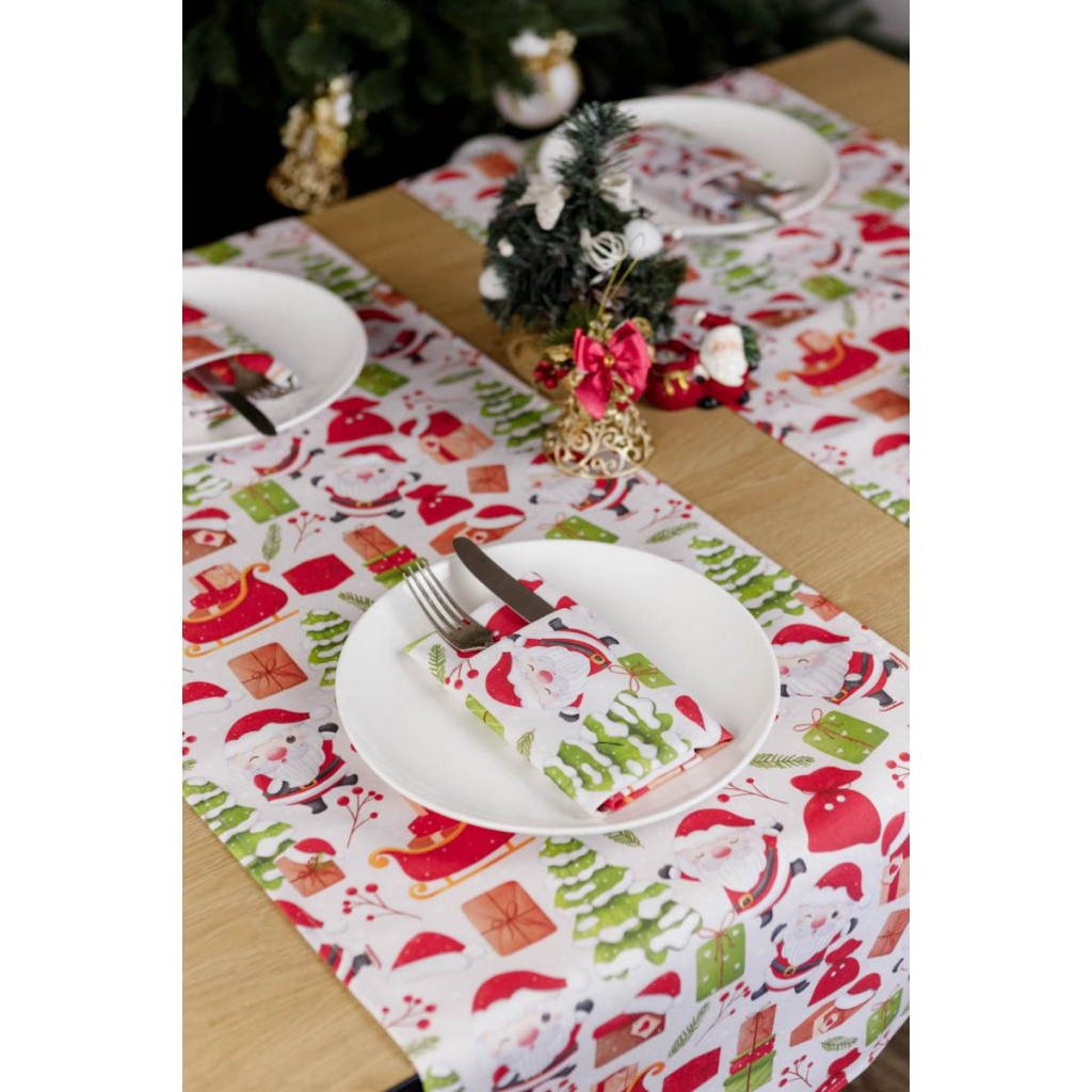 Доріжка на стіл Прованс Санта на білому 40х140 см (035777) - зображення 7