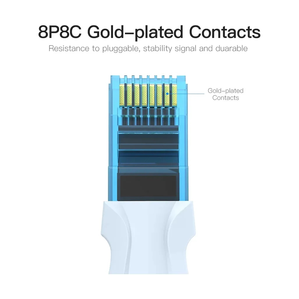 Патч-корд 5м, RJ-45 cat 5e UTP blue Vention (VAP-A10-S500) - зображення 4