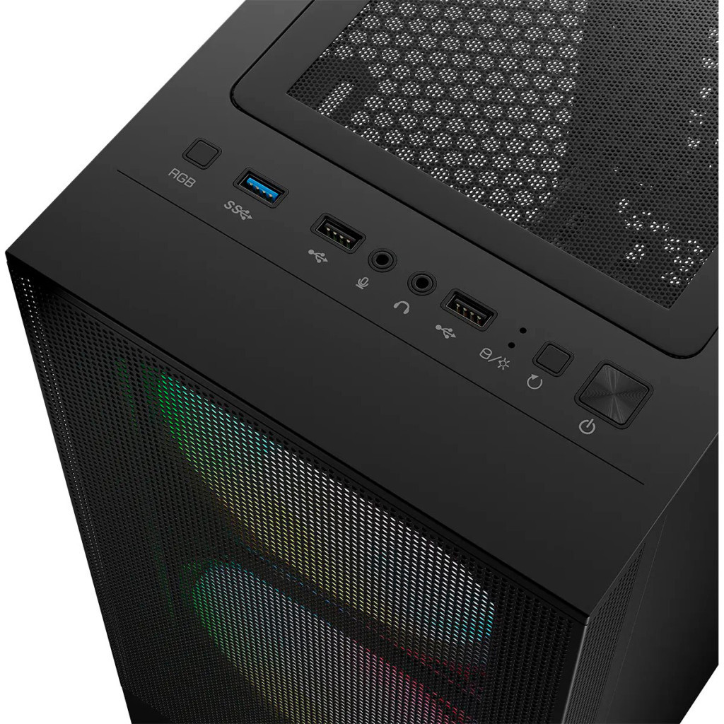 Корпус Logic concept ARYA MESH+GLASS ARGB fans 2x140mm+1x120mm BLACK (AT-ARYA-10-000000-0002) - зображення 10