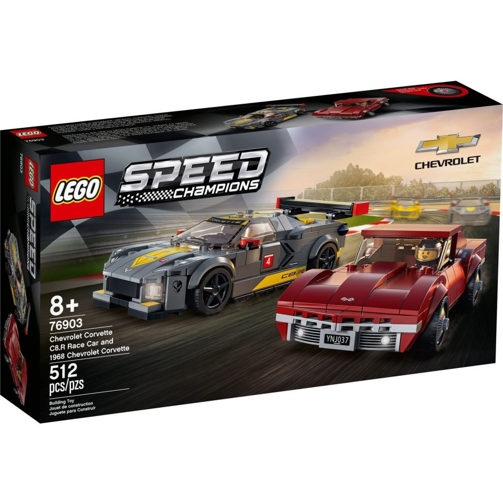 Конструктор LEGO Speed Champions Chevrolet Corvette C8.R Race Car and 1968 Chevrolet Corvette (76903) - зображення 1