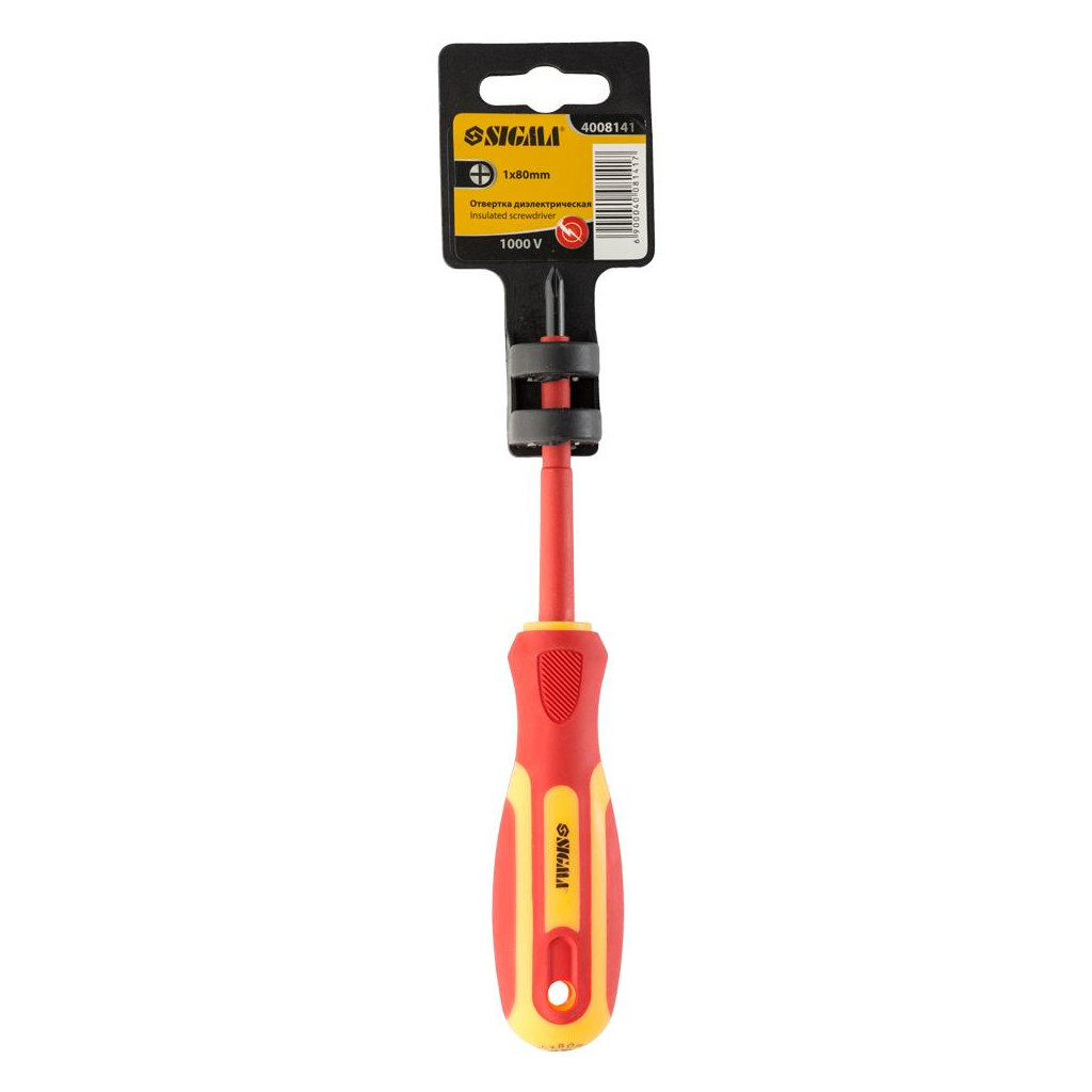 Викрутка Sigma діелектрична хрестова PH1x80мм 1000В CrV (4008141) - изображение 6