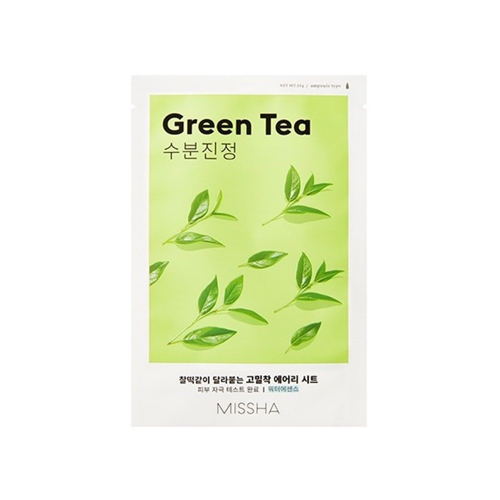 Маска для обличчя Missha Airy Fit Green Tea Sheet Mask З екстрактом зеленого чаю 19 г (8809581454729) - зображення 1