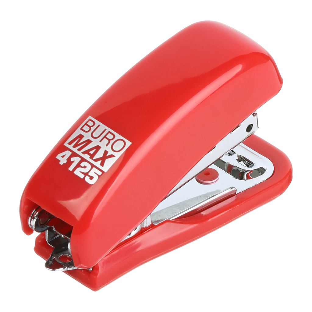 Степлер Buromax пластиковий МІНІ, 10 аркушів, (скоби №10), 61 х 36 х 23 мм, червоний (BM.4125-05) - зображення 2