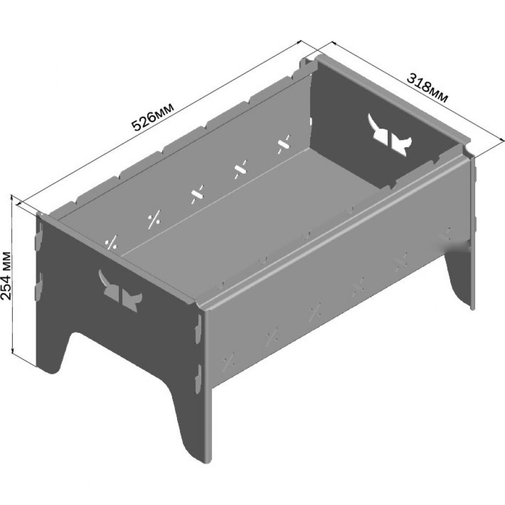 Мангал KSL на 6 шампурів, товщина метала 2 мм (MG 26) - зображення 3