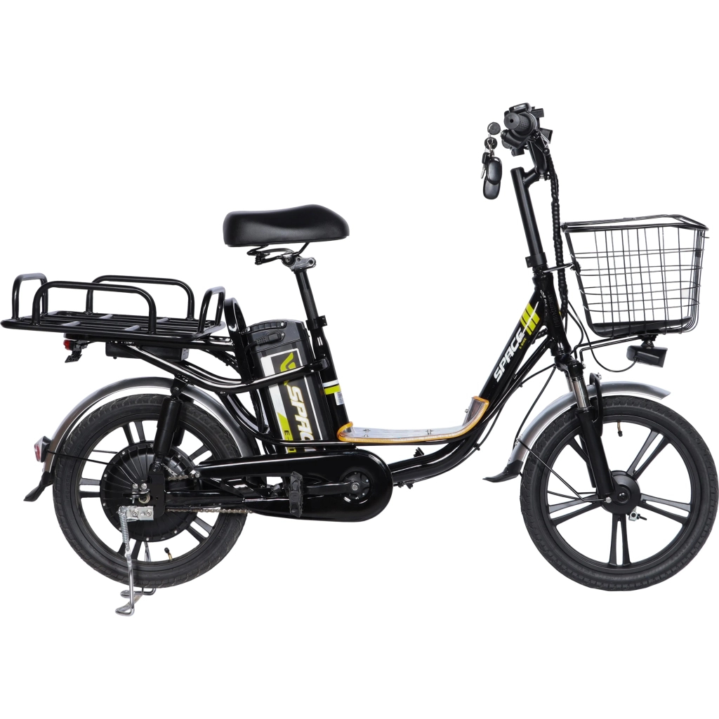 Електровелосипед Space 18" eELDORADO рама-15" 48B 15А*г 500Вт чорно-жовтий 2025 (ELB-SP-18-006) - зображення 1