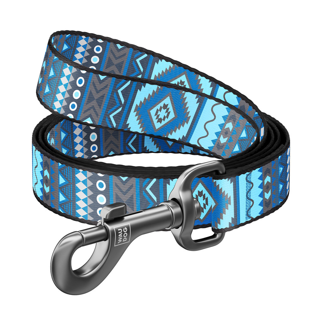 Повідець для собак WAUDOG Nylon "Етно синій" XS (5235) - зображення 1