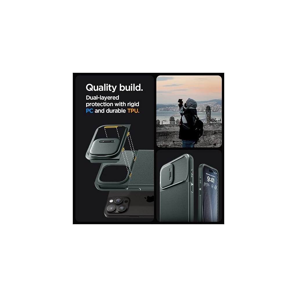 Чохол до мобільного телефона Spigen Apple iPhone 15 Pro Max Optik Armor MagFit Abyss Green (ACS06600) - зображення 8