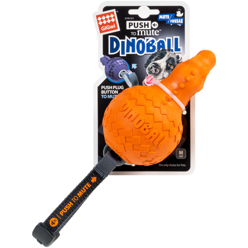 Іграшка для собак GiGwi Push to mute Дінобол Т-рекс 28 см (2327) - зображення 2