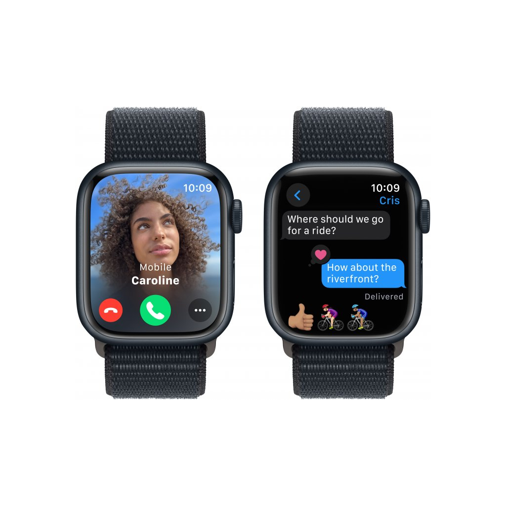 Смарт-годинник Apple Watch Series 9 GPS 41mm Midnight Aluminium Case with Midnight Sport Loop (MR8Y3QP/A) - зображення 6