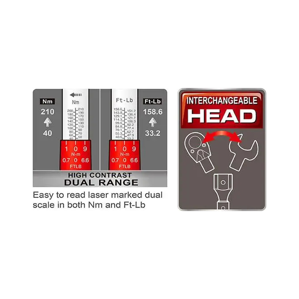 Ключ Toptul динамометричний 1/2" 8шт. 20-110Nm (GAAI0802) - зображення 2