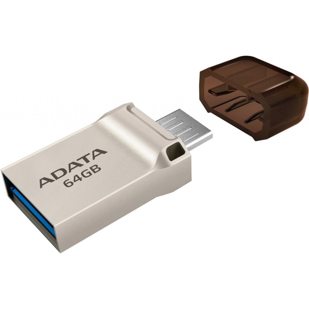 USB флеш накопичувач ADATA 64GB UC360 Golden USB 3.1 OTG (AUC360-64G-RGD) - зображення 2