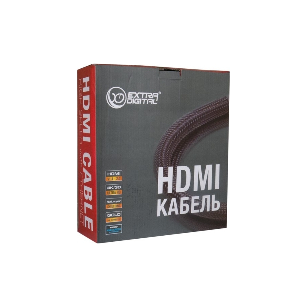 Кабель мультимедійний HDMI M to HDMI M 10.0m V2.0 4K Extradigital (KBH1881) - зображення 4