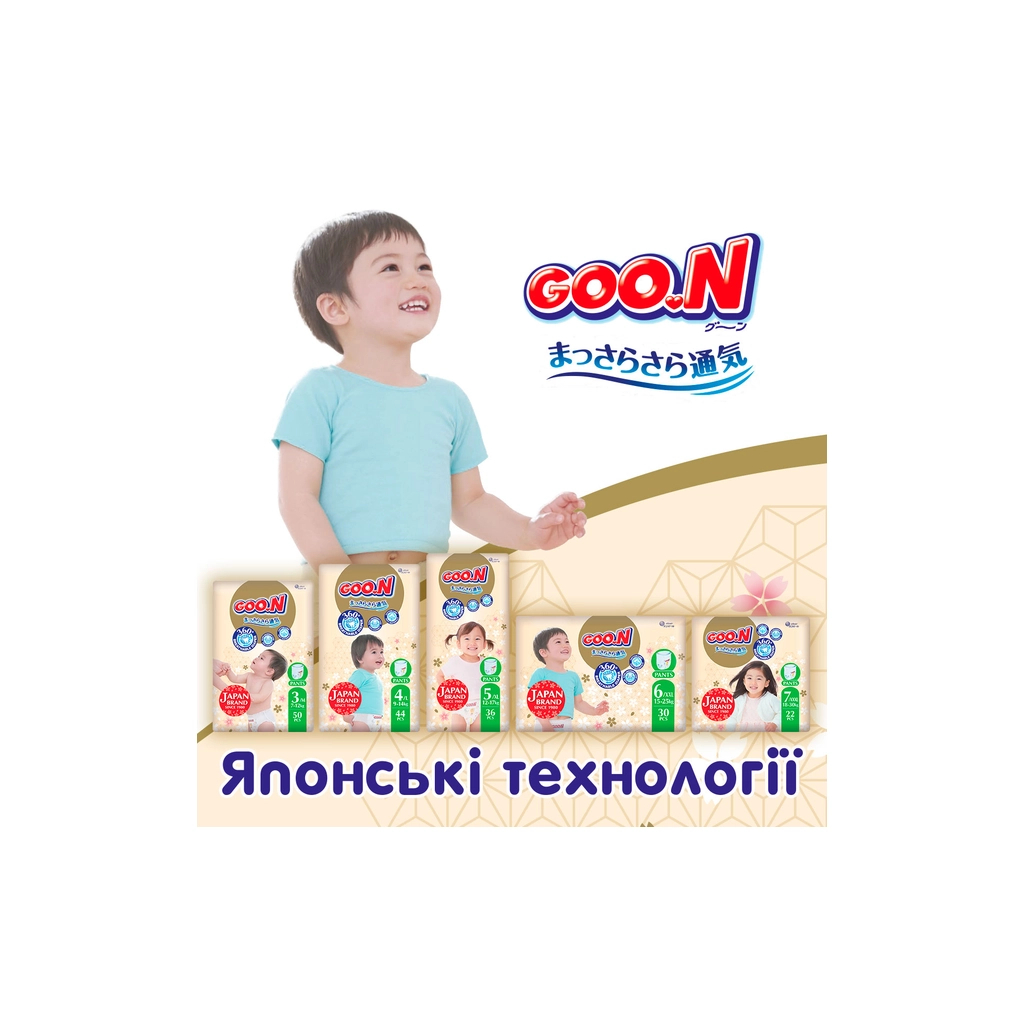 Підгузки GOO.N Premium Soft Трусики розмір 4 L 9-14 кг 88 шт (F1010101-157-2) - зображення 9