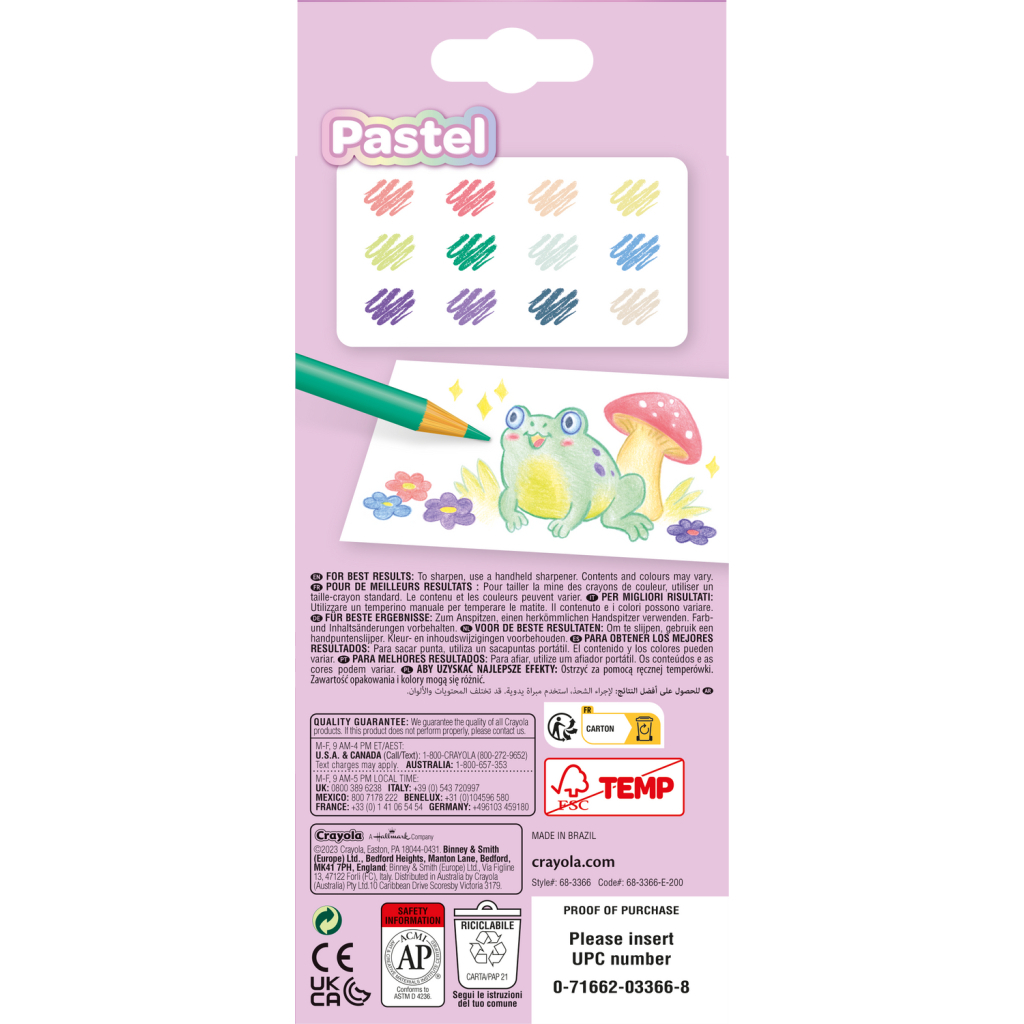 Олівці кольорові Crayola пастельні 12 шт (68-3366) - изображение 2