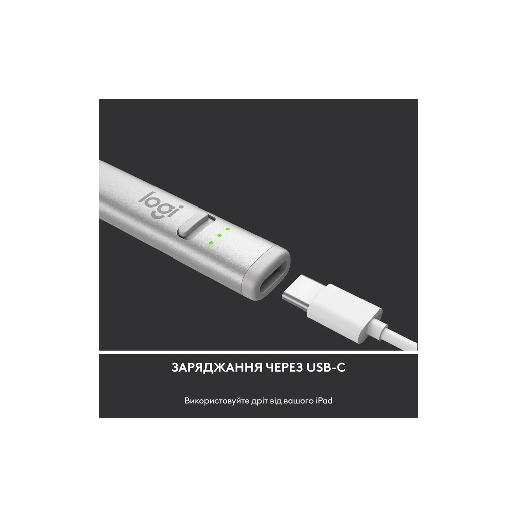 Стилус Logitech Crayon USB-C Silver (L914-000074) - зображення 2