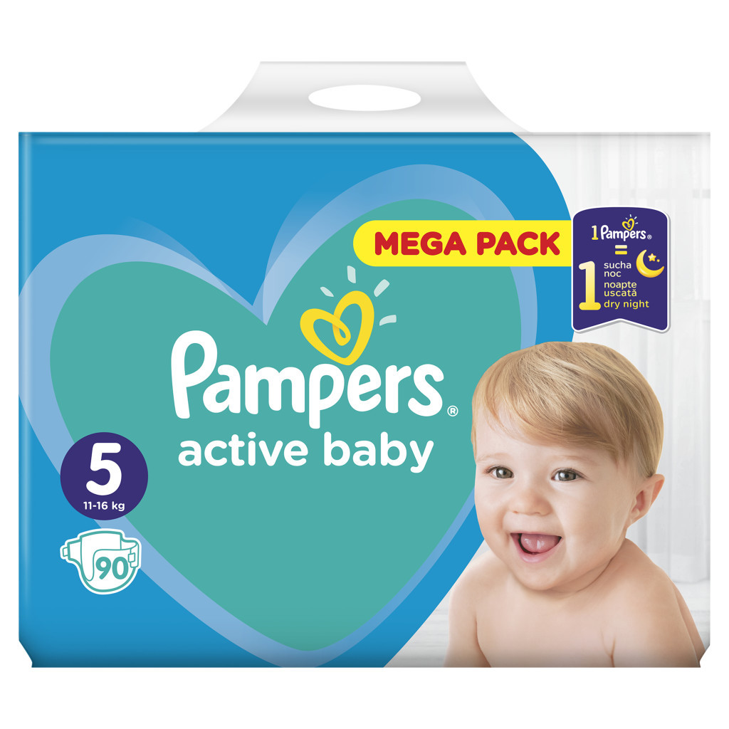 Підгузки Pampers Active Baby Junior Розмір 5 (11-16 кг), 90 шт (8001090951342) - зображення 2