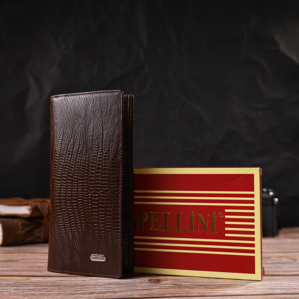 Гаманець Canpellini Без застібки з натуральної шкіри Коричневий (21903) - зображення 10
