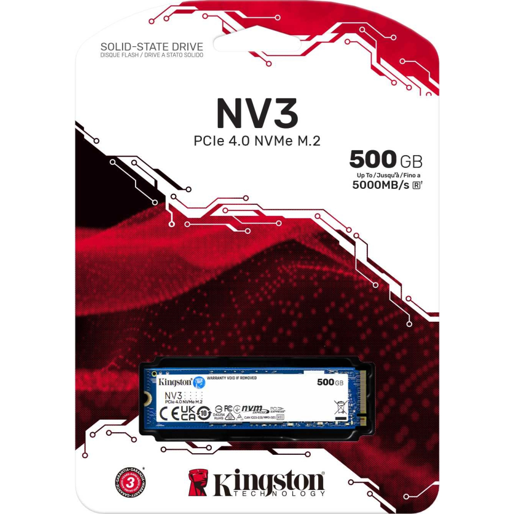 Накопичувач SSD M.2 2280 500GB Kingston (SNV3S/500G) - зображення 3