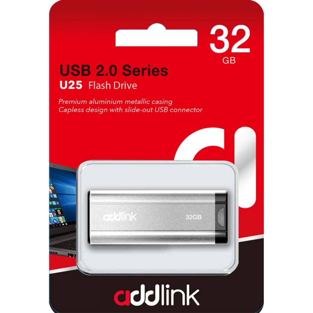 USB флеш накопичувач AddLink 32GB U25 Silver USB 2.0 (ad32GBU25S2) - зображення 4