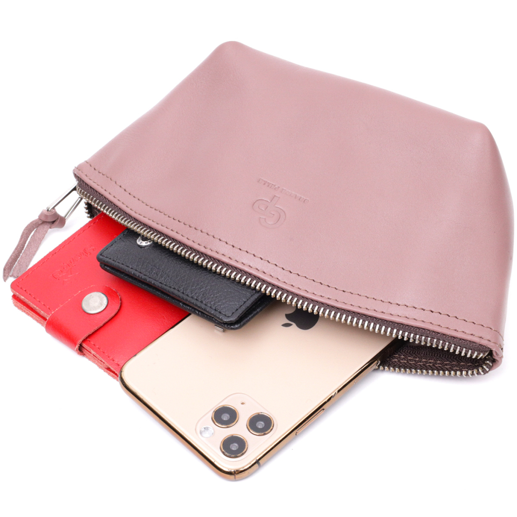 Косметичка Grande Pelle Шкіряна Пудрова (16793) - зображення 8