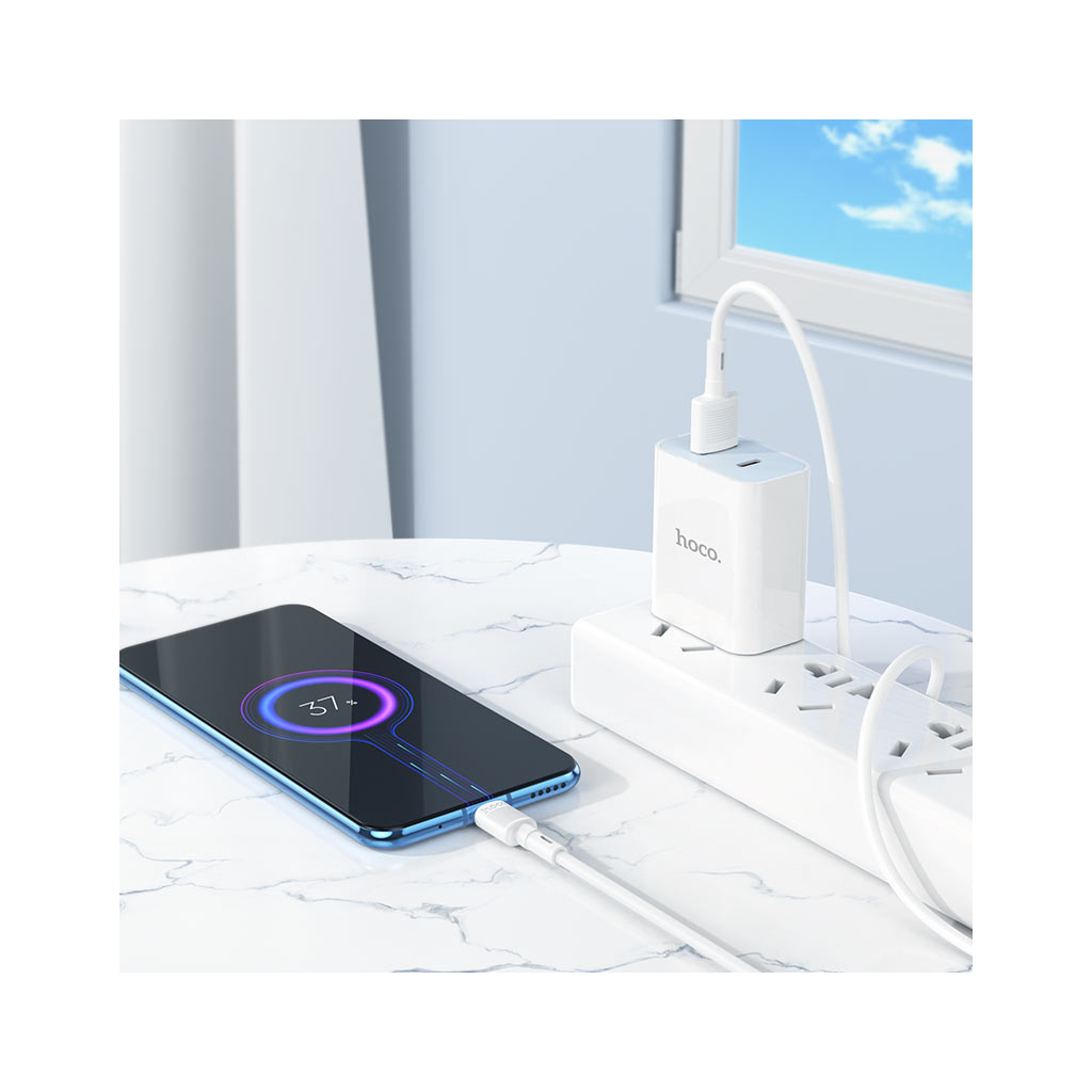 Дата кабель USB 2.0 AM to Micro 5P 1.0m 2.4A PVC X83 white HOCO (6931474770899) - зображення 4