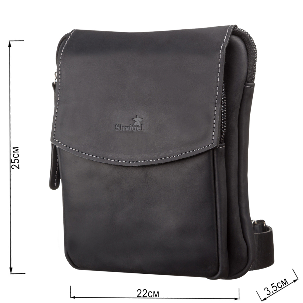 Сумка Shvigel Шкіряна Чорна (11092) - зображення 3