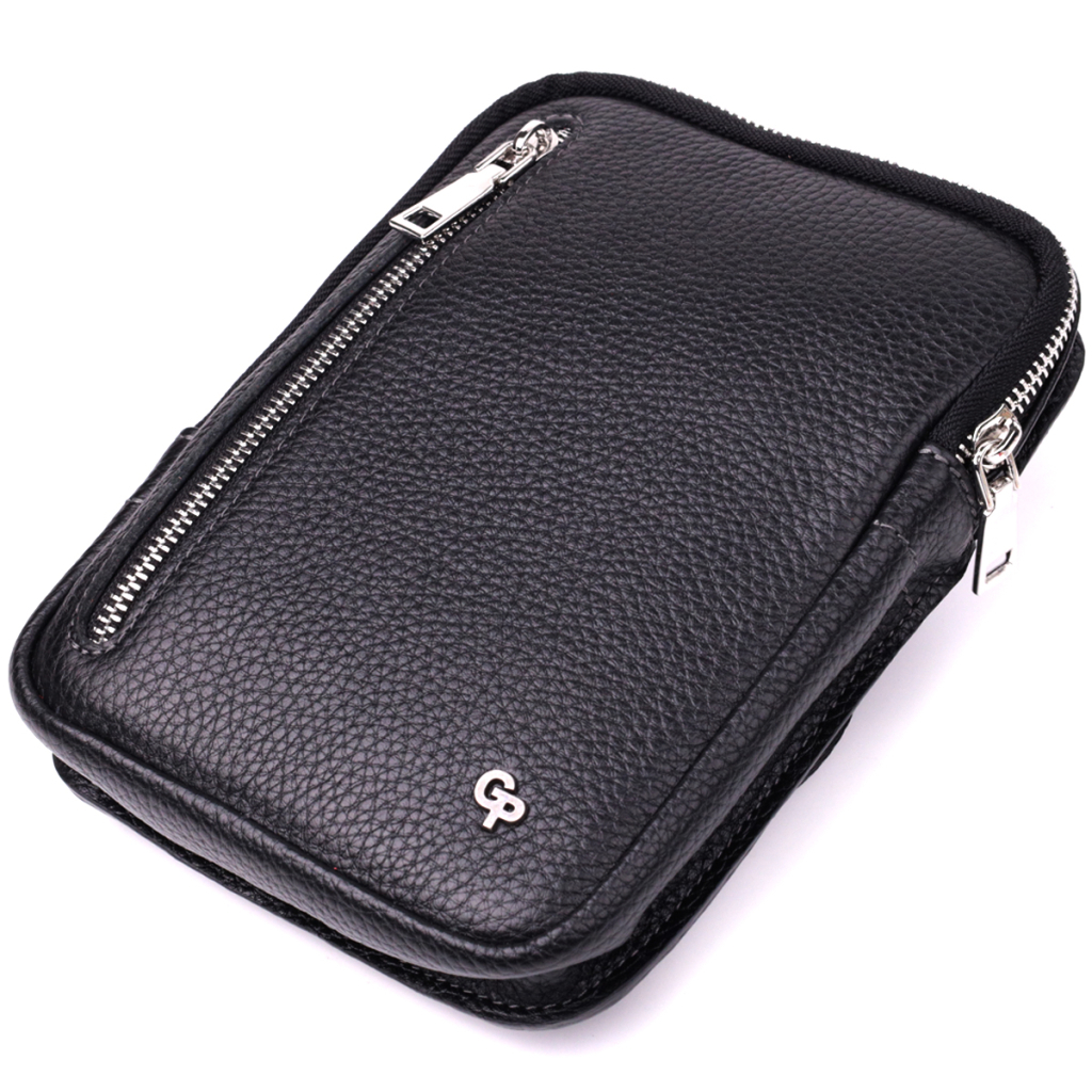 Сумка Grande Pelle Бананка з натуральної шкіри Чорна (22877) - зображення 5