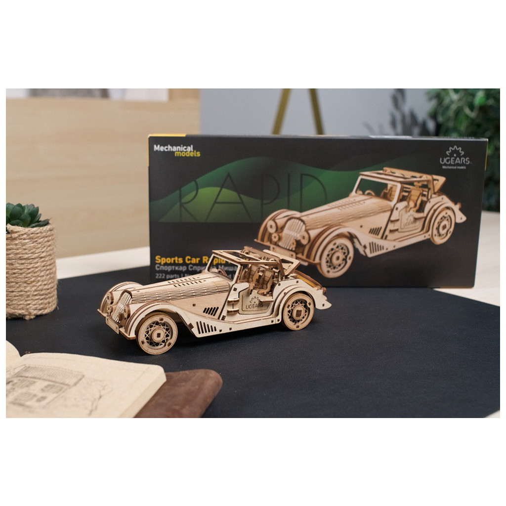 Конструктор Ugears Спорткар Спритна миша (6337473) - зображення 12